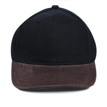 Gorro de algodón súper peinado color azul y visera gamuzada